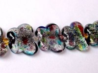 Glasperlen silverfoiled Schmetterling 20x15mm schwarz bunt