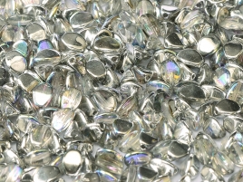 Pinch Beads 5x3mm Crystal Rainbow Silver 50 Stück
