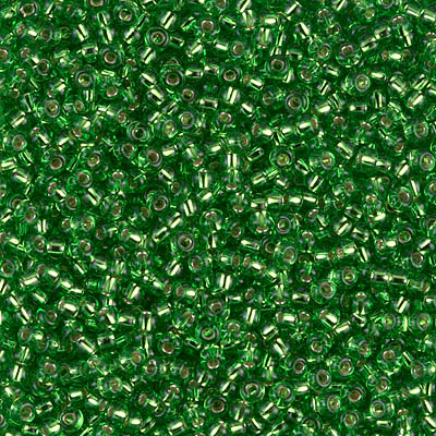 Miyuki Rocailles Beads 2mm 0015 Silverlined Light Green 12gr
