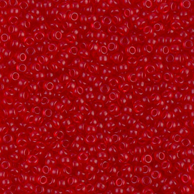 Miyuki Rocailles Beads 2mm 0140SF Semifrosted Transparent Red Orange 12gr