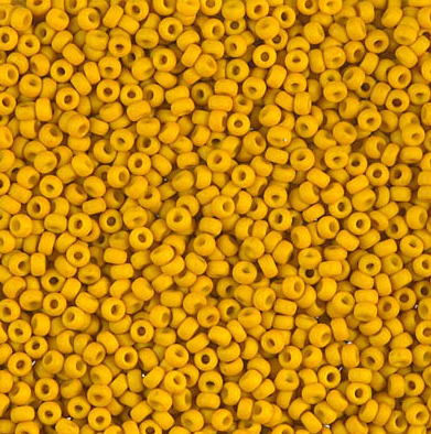 Miyuki Rocailles Beads 2mm 1233 matt opaque Mustard ca 12gr