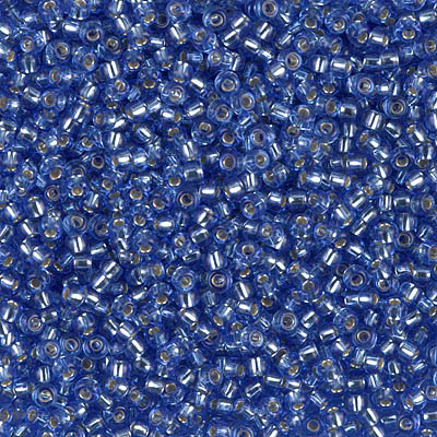 Miyuki Rocailles Beads 2mm 2431 Silverlined Dark Cornflowers Blue12gr