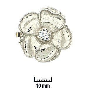 Schmuckverschluss Blüte 31mm Silber mit Swarovski Elements Steinen