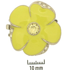 Schmuckverschluss Blüte 31mm Gelb mit Swarovski Elements Steinen