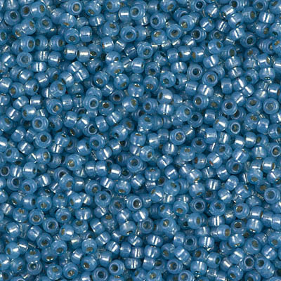 Miyuki Rocailles Beads 1,5mm 4242 Duracoat Silverlined Powder Blue ca 11gr