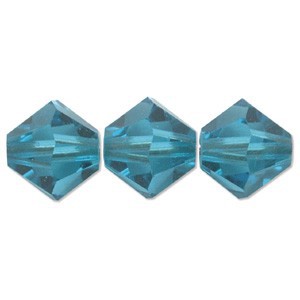 Swarovski Elements Perlen Bicones 4mm Blue Zircon 100 Stück