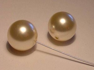 Swarovski Elements Perlen Crystal Pearls 12mm CreamRose Pearls halb gebohrt 10 Stück
