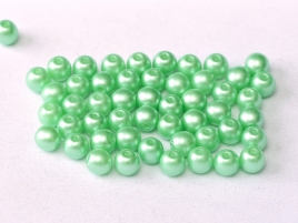 Glasperlen rund gepresst Alabaster Pastel Light Green 3mm ca 150 Stück