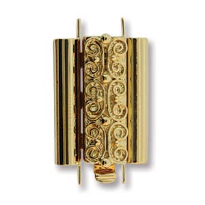 Beadslide Verschluss Squiggle Design gold plated 10x18mm