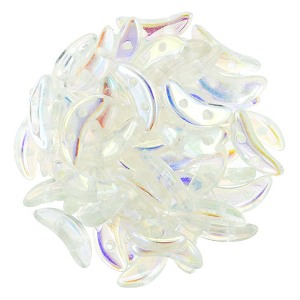 Crescent Beads rainbow Crystal 3x10mm ca 10 gr