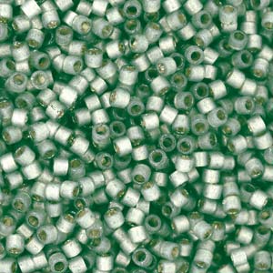 Miyuki Delica Beads 1,6mm DB2190 Duracoat Semi-Frosted Silverlined Laurel ca 7,2 gr