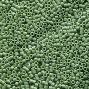 Miyuki Delica Beads 1,6mm DB2291 opaque glaced frosted dark Green ca 5gr