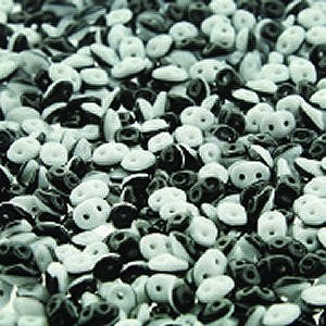 SuperDuo Perlen 2,5x5mm black/white Opaque DU0503849-137 ca 24gr