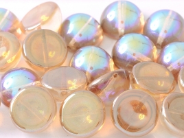 Dome Beads 14x8mm Chrystal Rainbow Brown 10 Stück