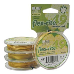 Flexrite 49strängig 0,45mm Metallic Satin Gold 9,14m