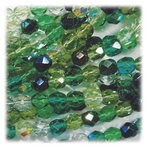 Glasschliffperlen 6mm MIX 100 Stück Evergreen