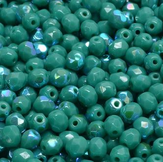 Glasschliffperlen 3mm opaque Green Turquoise 100 Stück