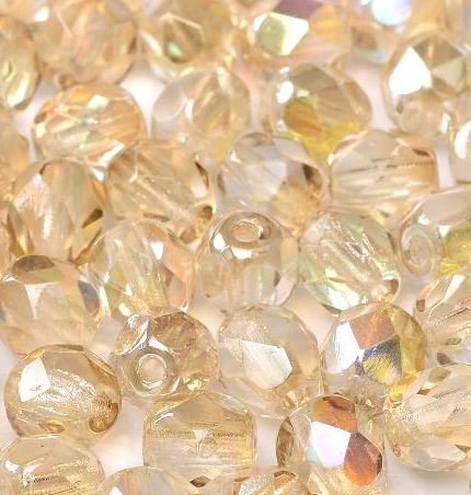 Glasschliffperlen 3mm Crystal Gold meliert 100 Stück