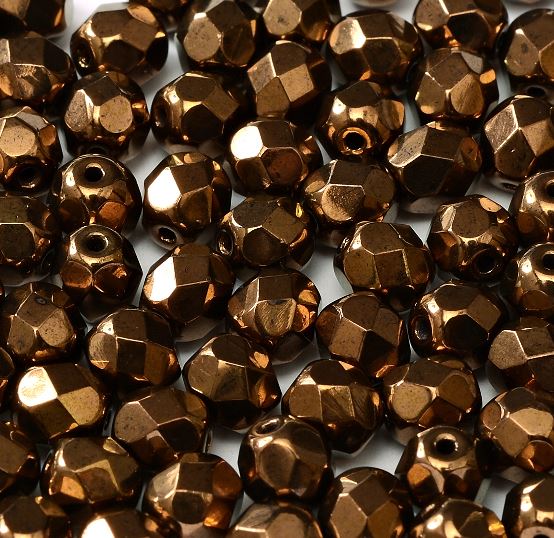 Glasschliffperlen 3mm metallic altgold 100 Stück