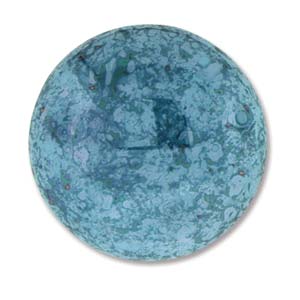 Glas Cabochon rund 24mm Luminous Turquoise Blue 1 Stück