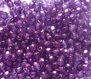 Glasschliffperlen 4mm Crystal Purple Blue Luster 100 Stück