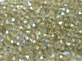 Glasschliffperlen 4mm Black Diamond AB beschichtet 100 Stück