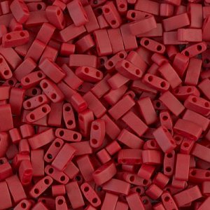 Miyuki Halb Tila Beads 2,2x5mm matt metallic Brick Red HTL2040 ca 7,8gr