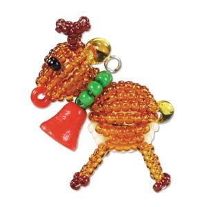 Miyuki Christmas Ornament Charm  Kit Rentier