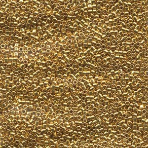 Miyuki Delica Beads  1,6mm DB0031 metallic 24 Karat Gold plated 5gr