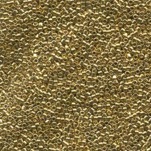 Miyuki Delica Beads  1,6mm DB0034 metallic 24 Karat Hamilton Gold plated 5gr