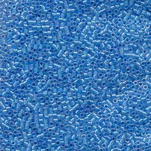Miyuki Delica Beads  1,6mm DB0076 transparent rainbow Medium Blue 5gr