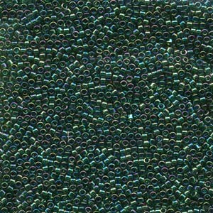 Miyuki Delica Beads 1,6mm DB0175 transparent Emerald AB ca 5gr