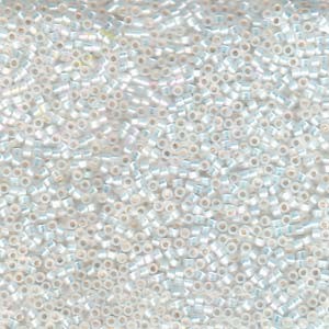 Miyuki Delica Beads 1,6mm DB0222 rainbow White Opal 5gr