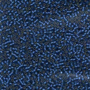 Miyuki Delica Beads 1,6mm DB0693 transparent silverlined semi matte Sapphire Blue 5gr