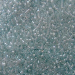 Miyuki Delica Beads 1,6mm DB1672 inside colorlined Barely Blue 5gr