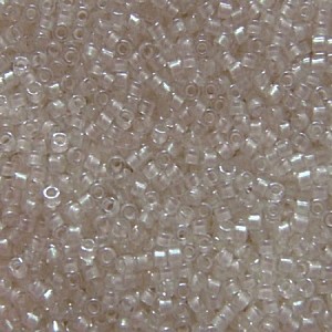 Miyuki Delica Beads 1,6mm DB1701 inside colorlined Candle Light White 5gr