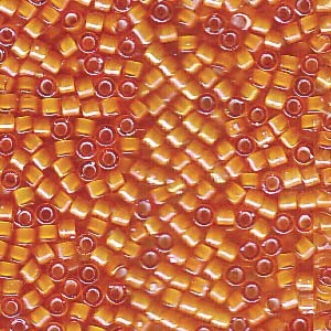 Miyuki Delica Beads 1,6mm DB1777 White Lined Orange AB 5gr