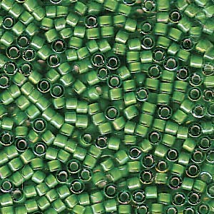 Miyuki Delica Beads 1,6mm DB1787 White Lined Green AB 5gr