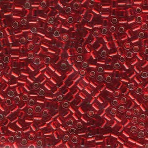 Miyuki Delica Beads 3mm DBL0043 transparent silverlined Orangish Red ca 6,8 Gr.