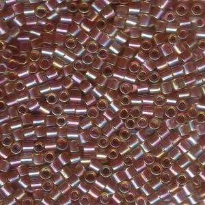 Miyuki Delica Beads 3mm DBL0088 transparent rainbow Light Rose Gold ca 6,8 Gr.