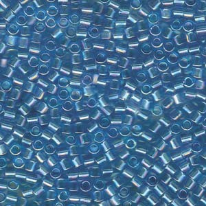 Miyuki Delica Beads 3mm DBL0176 transparent rainbow Light Sapphire ca 6,8 Gr.