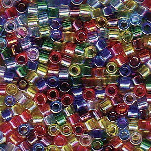 Miyuki Delica Beads 2,2mm Mix17 transparent Rainbow AB 7,2 Gr.