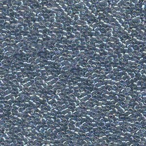 Miyuki Delica Beads 2,2mm DBM0111 transparent rainbow Medium Grey Blue 7,2 Gr.