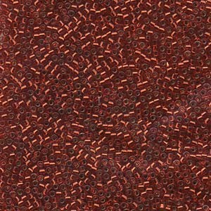 Miyuki Delica Beads 2,2mm DBM0603 transparent silverlined Ruby Red 7,2 Gr.