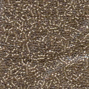 Miyuki Delica Beads 2,2mm DBM0907 inside colorlined with sparkle Crystal Taupe 7,2 Gr.