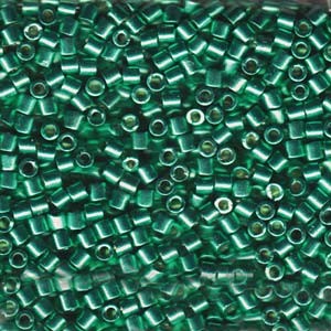 Miyuki Delica Beads 3mm DBL1844 Duracoat galvanized Dark Mint Green ca 6,8 Gr.