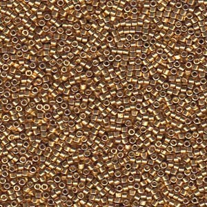 Miyuki Delica Beads 2,2mm DBM1832F Duracoat frosted galvanized Gold ca 7,2 Gr.