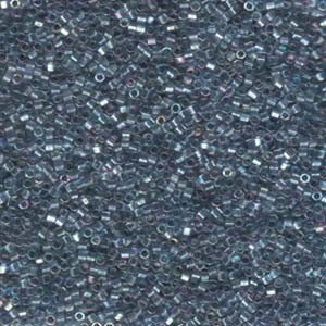 Miyuki Delica Beads 1,6mm Hexcut DBC0111 transparent rainbow Medium Grey Blue 5gr