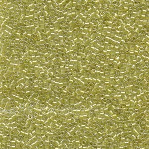 Miyuki Delica Beads 1,6mm DB0910 inside colorlined sparkle Crystal light Yellow 5gr