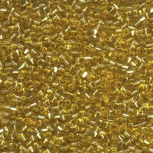 Miyuki Dreieck Beads, Triangle Beads 2,5mm 1103 transparent silverlined Gold 13gr